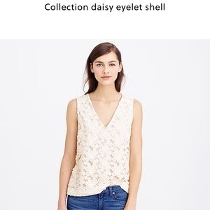 J Crew Collection Daisy Eyelet Shell, Size 0